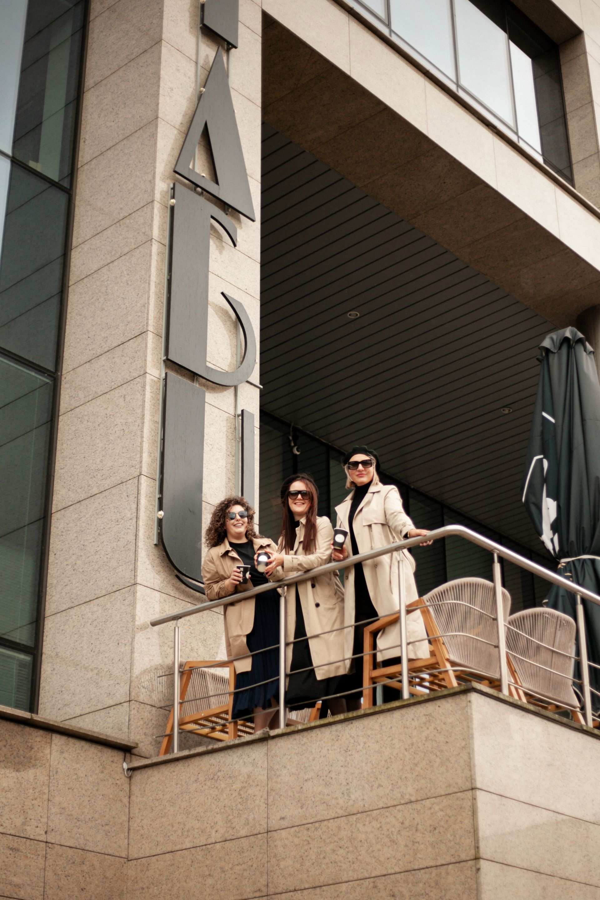 Residents on a private balcony terrace at Austin Aurus Wakad, Pune